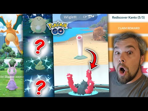 Wiglett Caught &amp; Evolved! Rediscover Kanto Special Research Complete! More Shinies! (Pokémon GO)