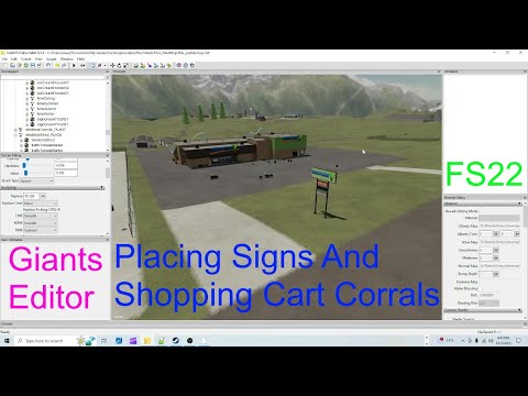 Giants Editor | Jewels Peaceful Valley Map | Getting Signs And Shopping Cart Corrals In Place | FS22