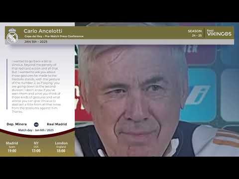 Dep Minera vs Real Madrid Press Conference English Dub - Carlo Ancelotti Copa del Rey 2025